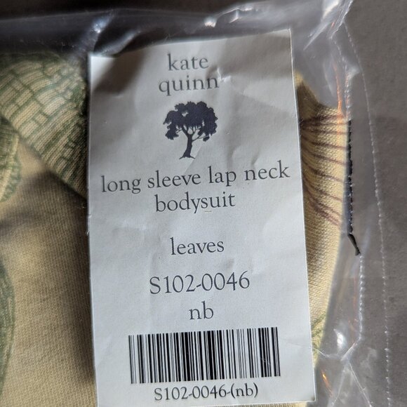 Kate Quinn long sleeve lap neck bodysuit | leaves | organic cotton interlock - n - Picture 9 of 10